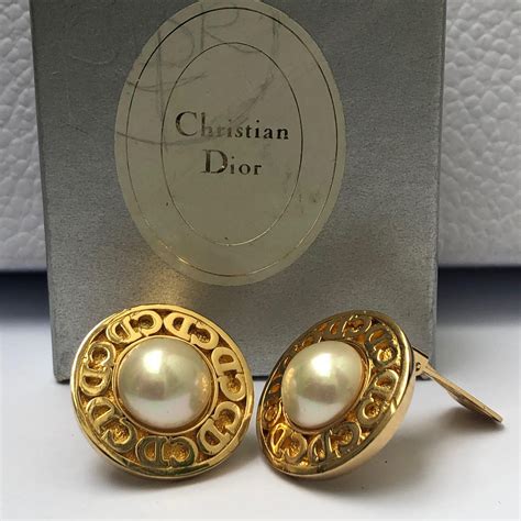 vintage christian dior clip on earrings|christian dior pearl earrings price.